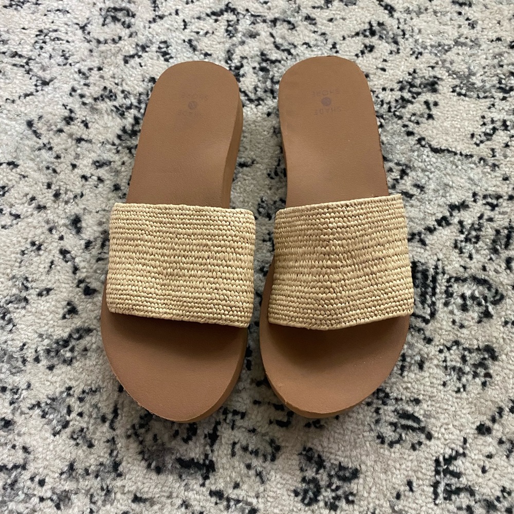 Shade and shore slip on platform sandals
